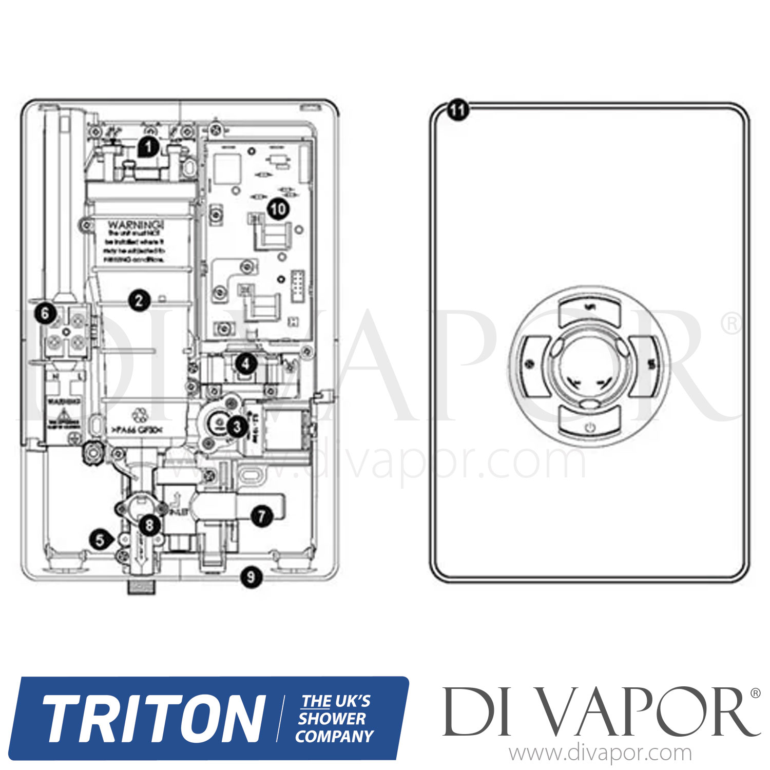 Triton Aspirante Electric Shower Spare Parts TR DV 272